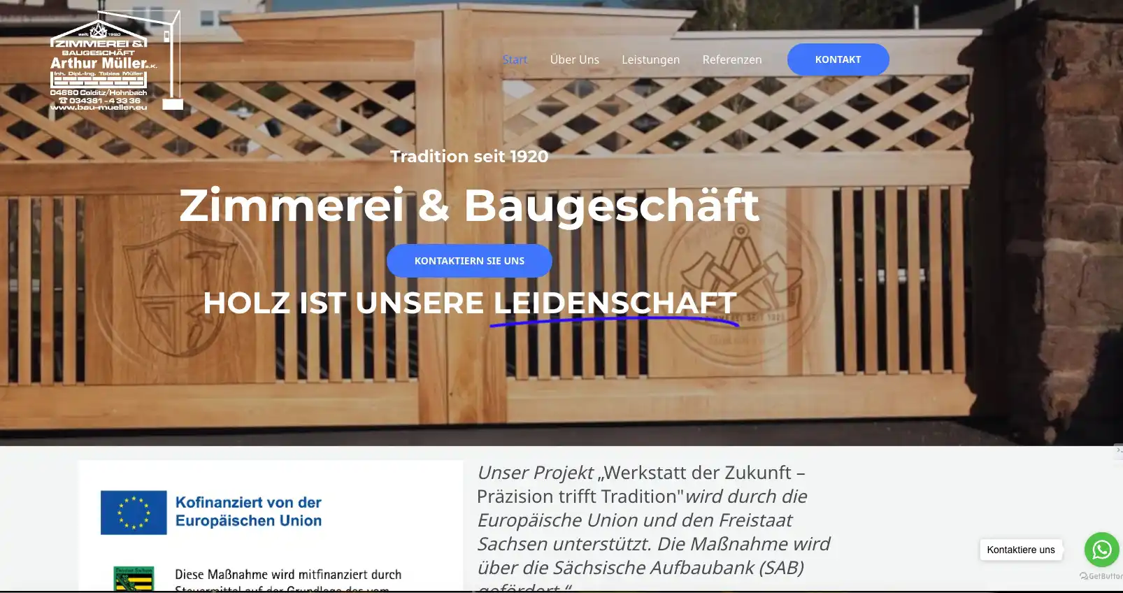 Baugeschäft Müller – Traditionsunternehmen seit 1920 mit modernem Webauftritt